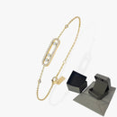 Bracelet Trois Pierres Mobiles Moissanite pour Femme