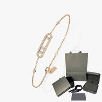 Bracelet Trois Pierres Mobiles Moissanite pour Femme