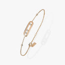Bracelet Trois Pierres Mobiles Moissanite pour Femme