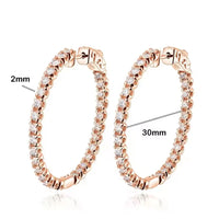 Créoles Moissanite 2mm D VVS1 pour Femme en Argent S925 Plaqué Or Blanc 18K