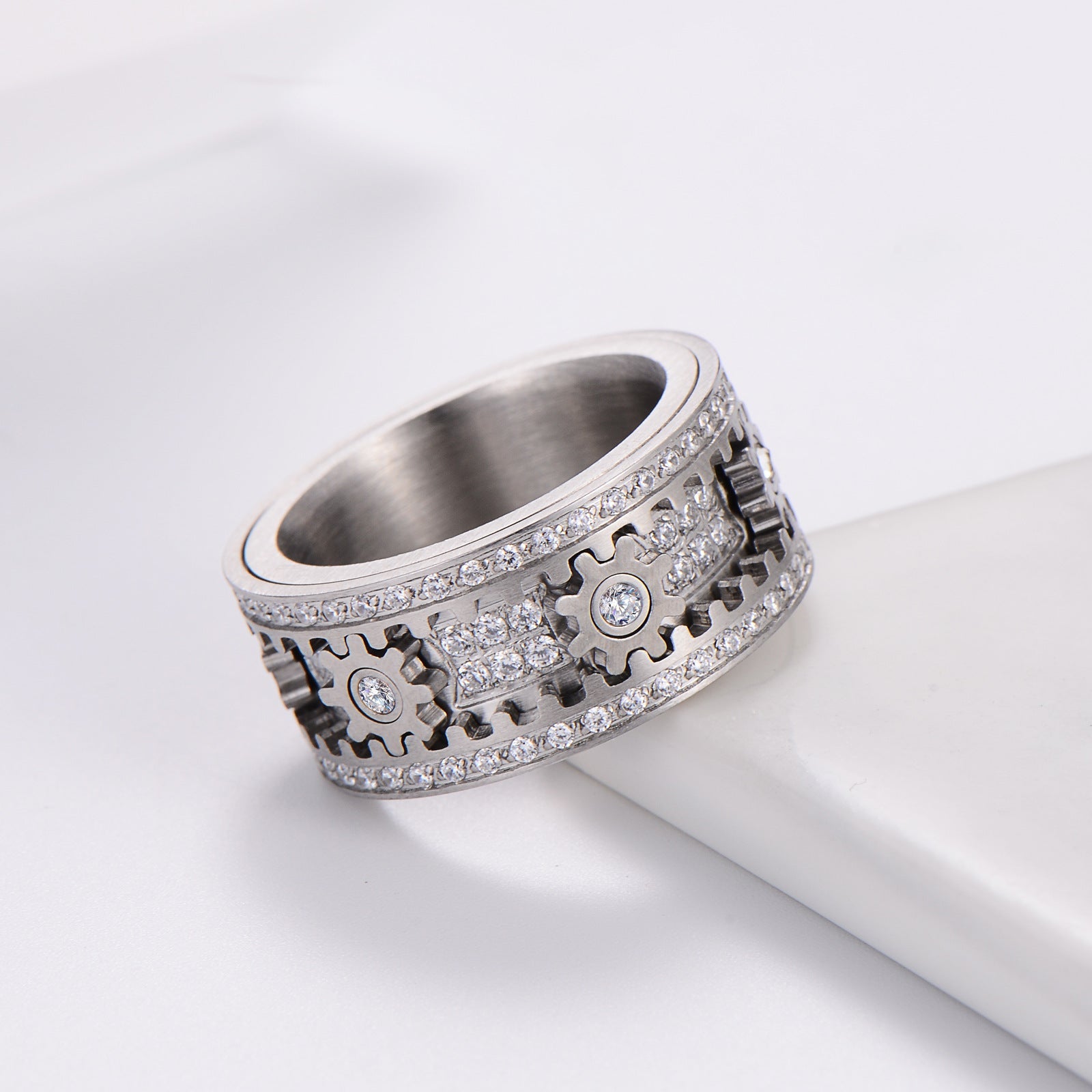 Bague Rotative Engrenage Céleste - S925