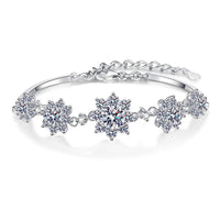Bracelet Fleur en Moissanite 2.6CT en Argent 925