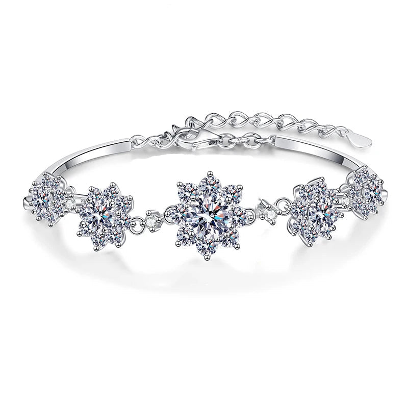 Bracelet Fleur en Moissanite 2.6CT en Argent 925