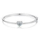 Bracelet Cœur Creux 0.5CT Moissanite en Argent 925