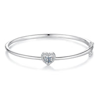 Bracelet Cœur Creux 0.5CT Moissanite en Argent 925