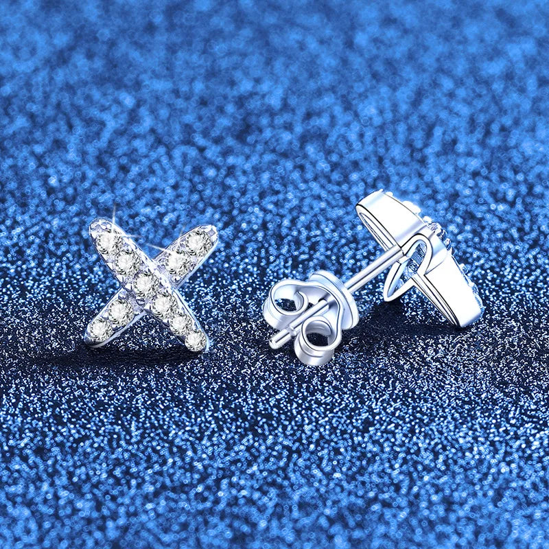 Boucles d’Oreilles Moissanite Femme en Finition Platine
