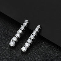 Boucles Pendantes Moissanite D VVS1 en Argent S925 Plaqué Or Blanc 18K avec GRA