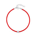Bracelet Corde Rouge Diamant Moissanite Argent 925 Femme