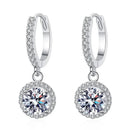 Boucles d’Oreilles Rondes 1ct en Moissanite pour Femme en Argent 925