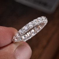 Bague Transparente Moissanite en Argent 925