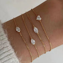 Bracelet Solitaire Moissanite pour Femme Coupe Poire Marquise Cœur