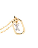 Collier Pendentif Lettre A–Z Plaqué Or 18K en Argent 925