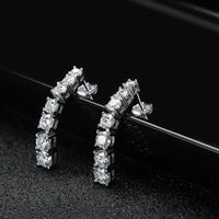 Boucles Pendantes Moissanite D VVS1 en Argent S925 Plaqué Or Blanc 18K avec GRA