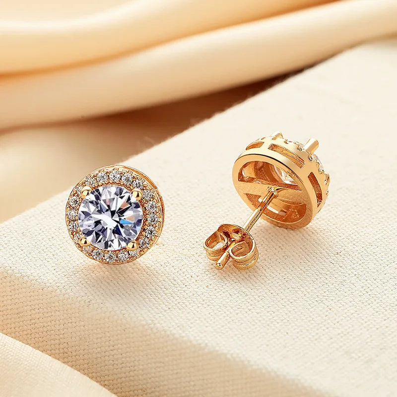 Clous d’Oreilles Moissanite Certifiés en Argent 925