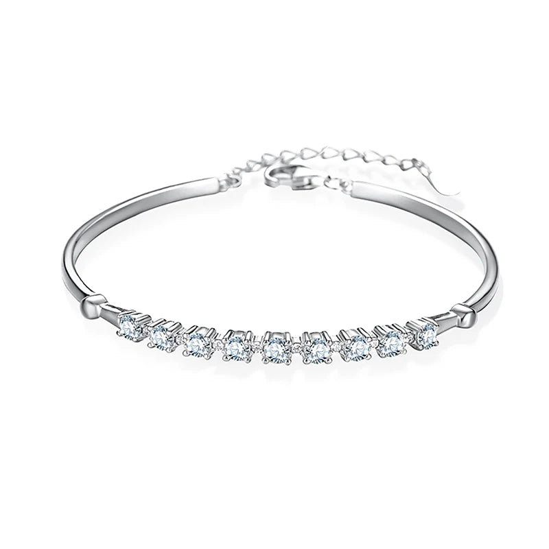 Bracelet Diamant Moissanite Certifié GRA pour Femme en Véritable Argent 925