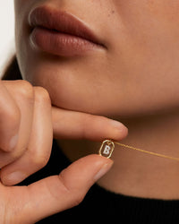 Collier Pendentif Lettre A–Z Plaqué Or 18K en Argent 925