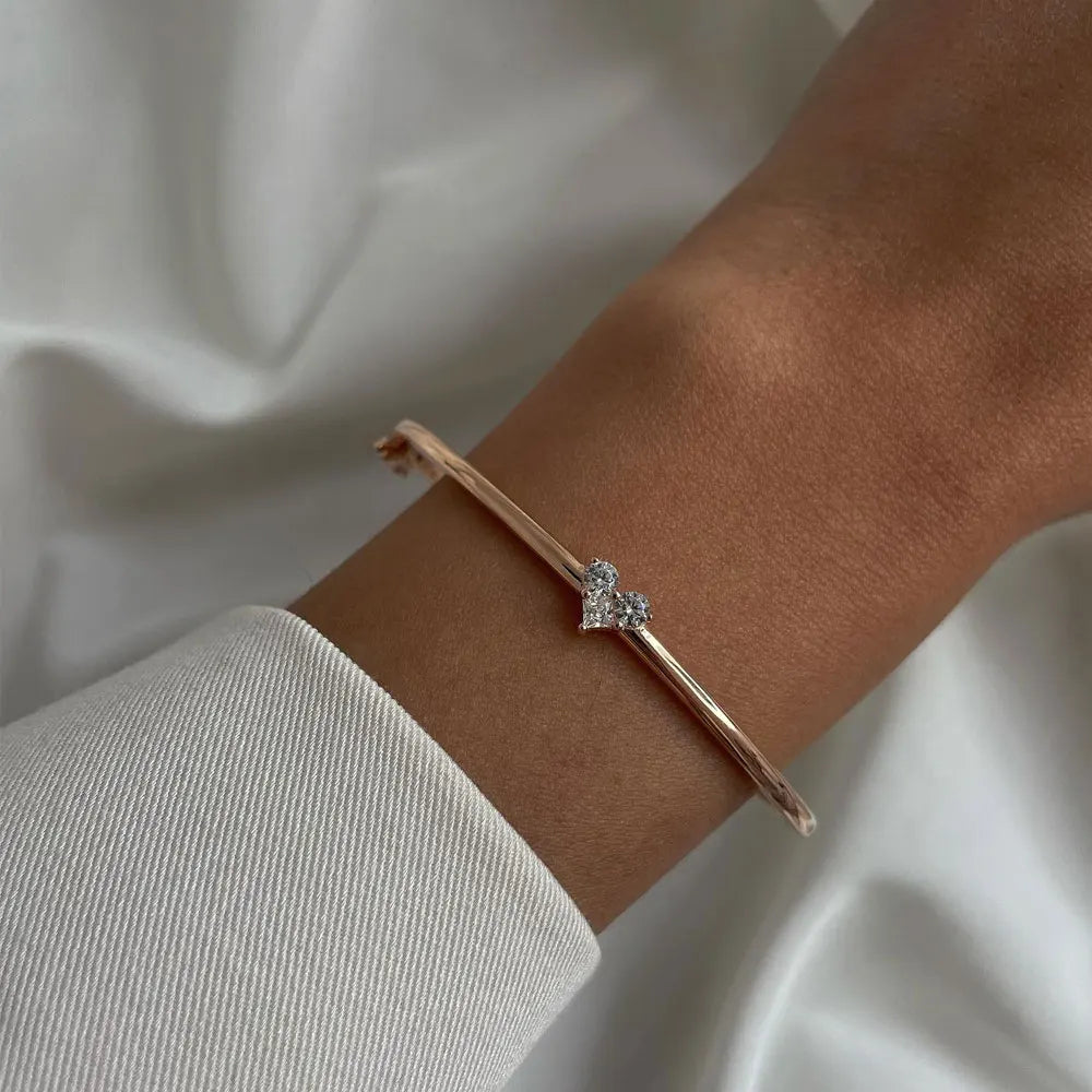 Bracelet Élégant Femme Moissanite, Argent 925, Certifié GRA