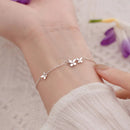 Bracelet Papillon Fleur pour Femme Argent S925 Réglable