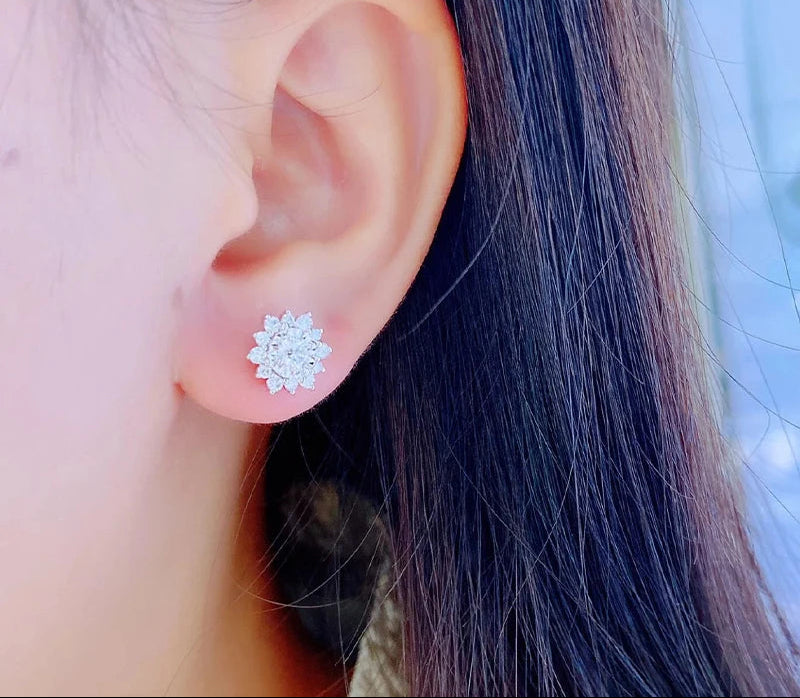 Boucles d’Oreilles Soleil 1CT Moissanite en Argent 925