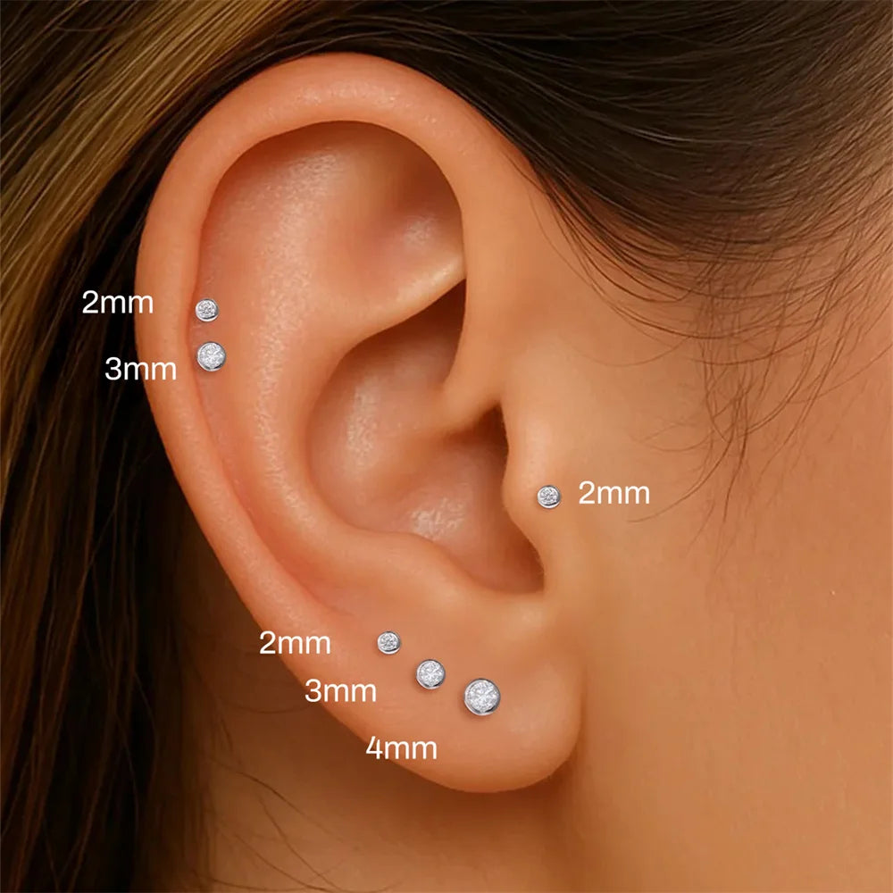 Boucles d’Oreilles Moissanite en Argent 925 à Dos Plat pour Femme