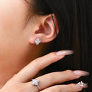 Boucles d’Oreilles Diamant Moissanite pour Femme en Argent S925 Plaqué Or 18K