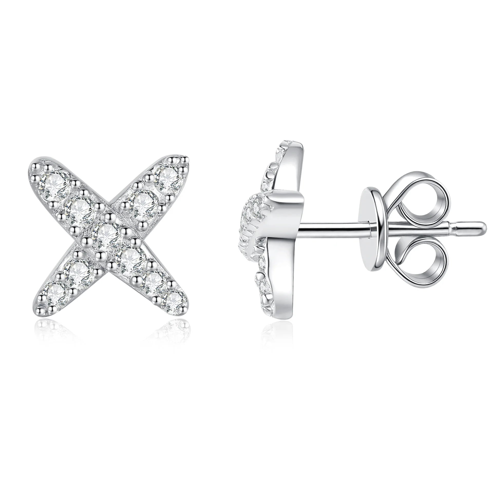 Boucles d’Oreilles Moissanite Femme en Finition Platine