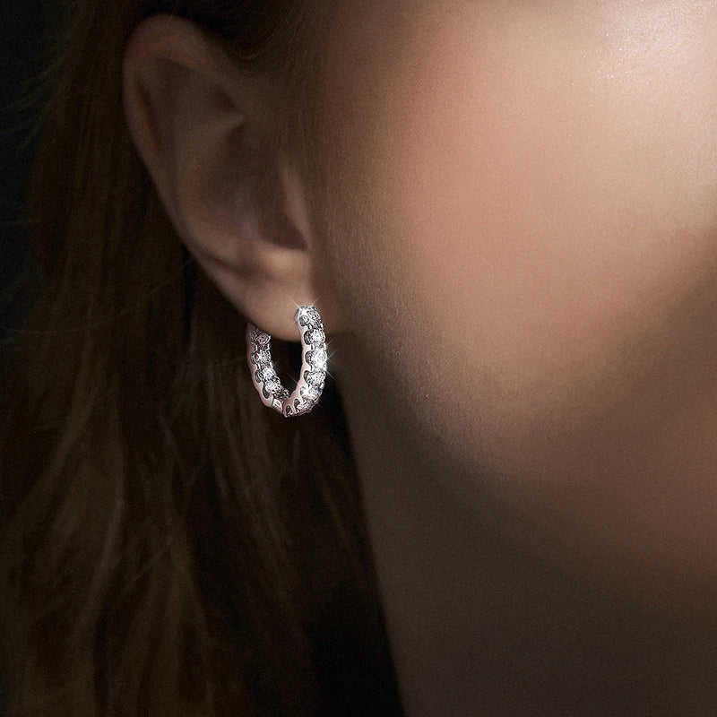 Boucles d’Oreilles Moissanite 2.6ct Couleur D pour Femme