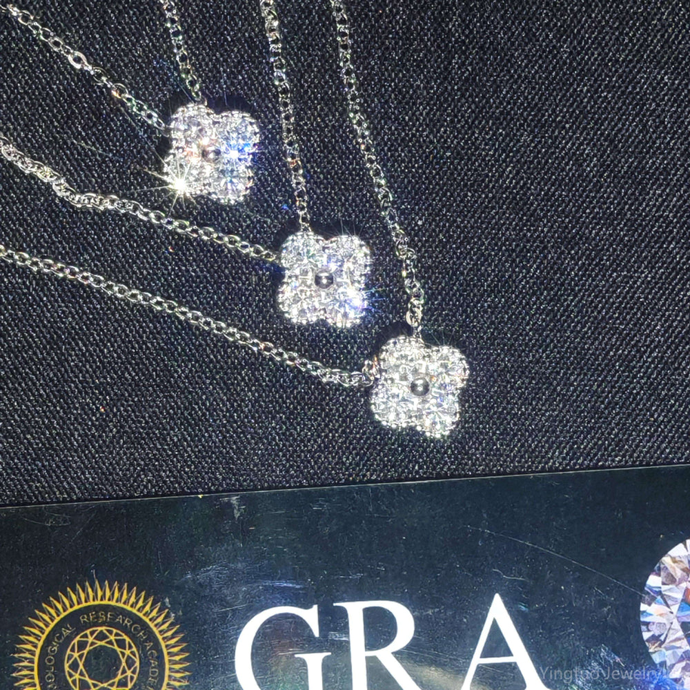 Collier Trèfle Moissanite en Argent 925