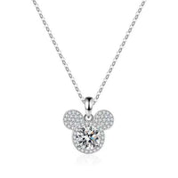 Collier Mickey Plein Moissanite en Argent 925