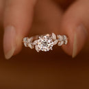 Bague Feuille 1CT Moissanite en Argent 925