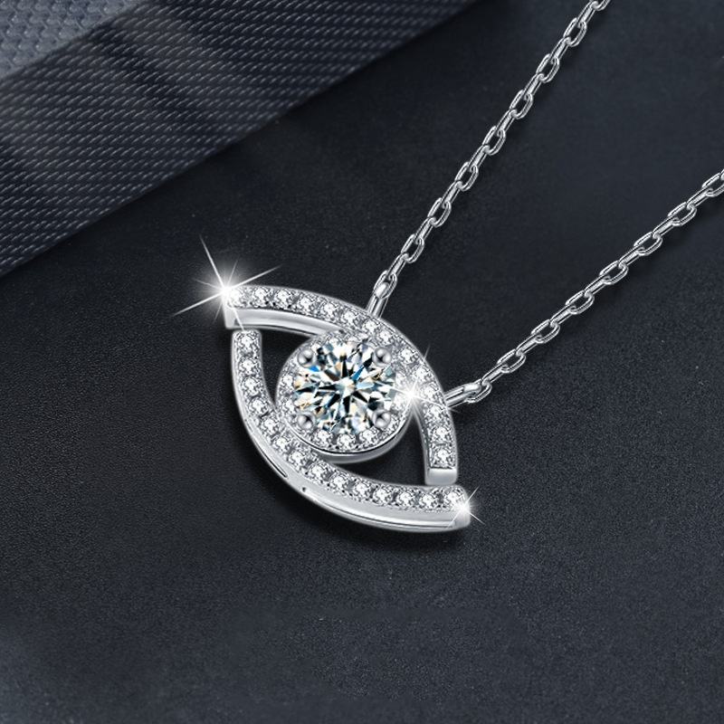 Collier Pendentif Œil d'éveil Moissanite en Argent 925