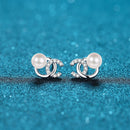 Boucles d’Oreilles Perles & Moissanite Style CC en Argent 925
