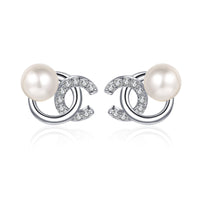 Boucles d’Oreilles Perles & Moissanite Style CC en Argent 925