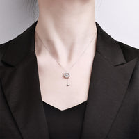 Collier Pendentif Chat & Poisson en Argent 925 avec Moissanite