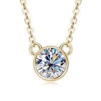 Collier en argent S925 plaqué or 18K avec moissanite incrustée 1.0CT