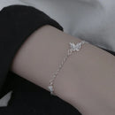Bracelet Papillon Fleur pour Femme Argent S925 Réglable