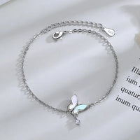 Bracelet Papillon Fleur pour Femme Argent S925 Réglable