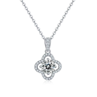 Collier en Or Blanc 18K avec Moissanite et Rubis 1.0CT