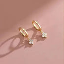 Bracelet Fleur à Quatre Feuilles en Zircon pour Femme Acier Inoxydable Doré