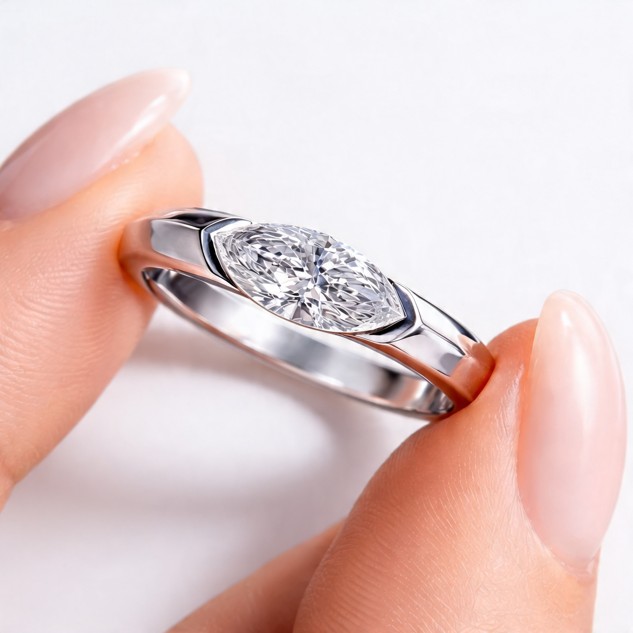 <tc>Ring Zuivere Marquise – Strakke lijn</tc>