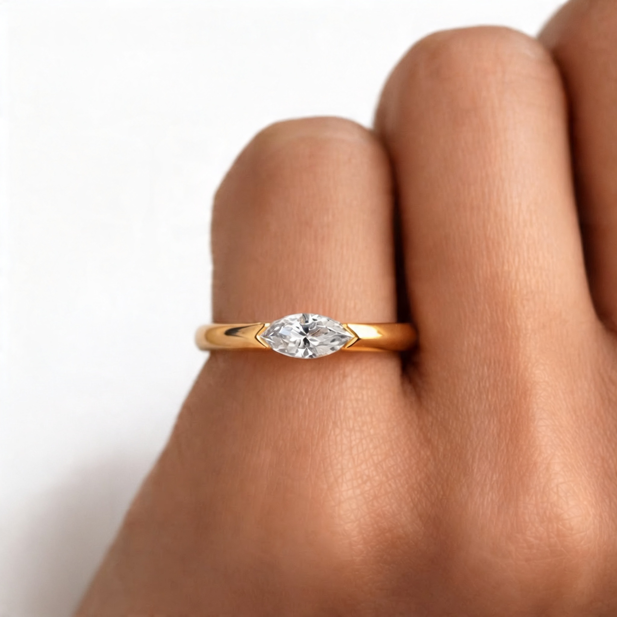 <tc>Ring Zuivere Marquise – Strakke lijn</tc>