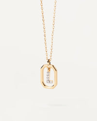 Collier Pendentif Lettre A–Z Plaqué Or 18K en Argent 925