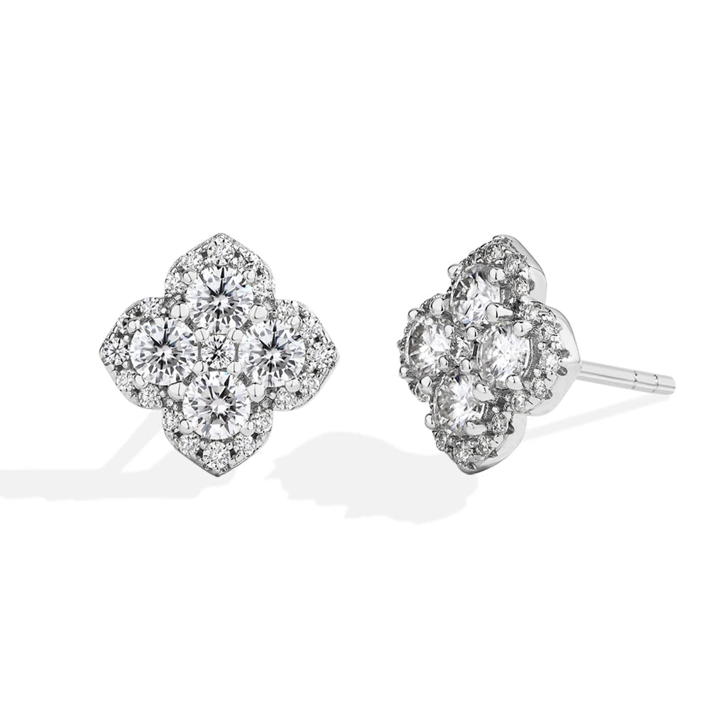 Boucles d’Oreilles Diamant Moissanite pour Femme en Argent S925 Plaqué Or 18K