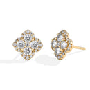 Boucles d’Oreilles Diamant Moissanite pour Femme en Argent S925 Plaqué Or 18K